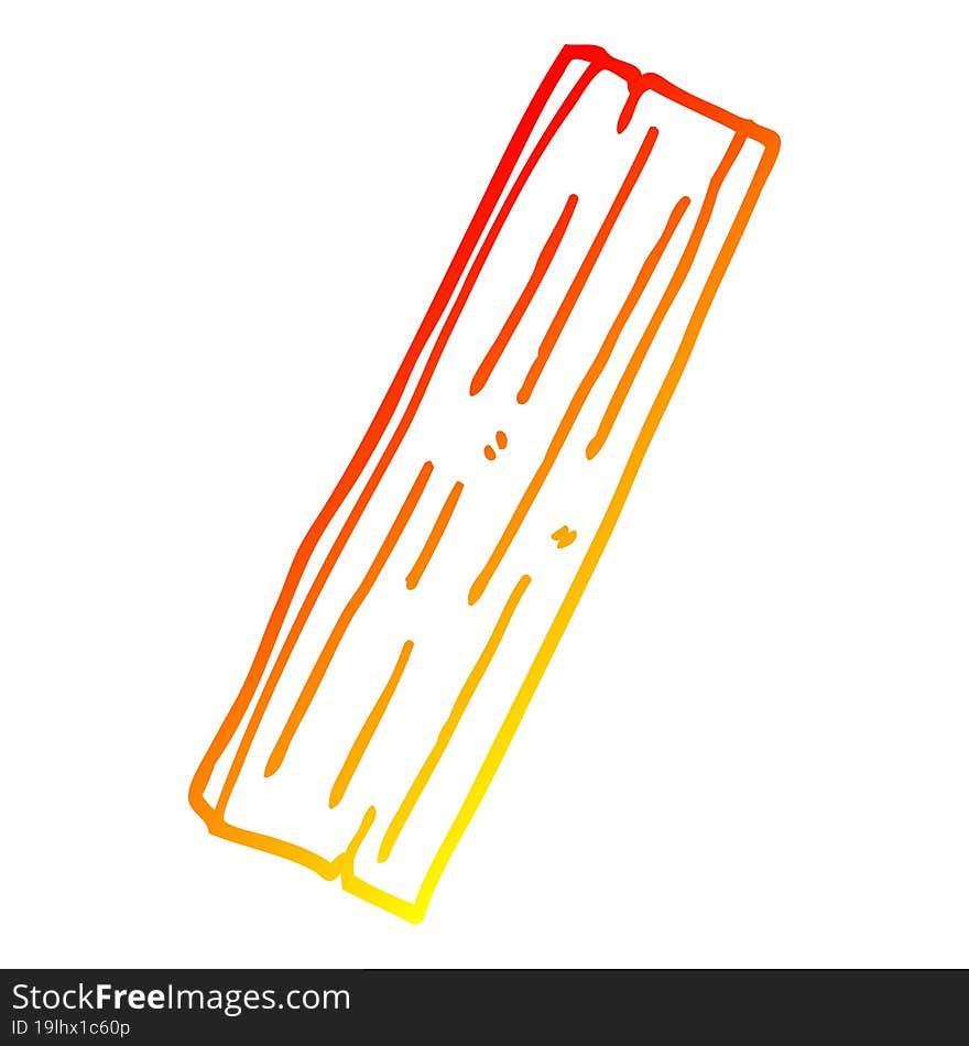 warm gradient line drawing cartoon plank of wood