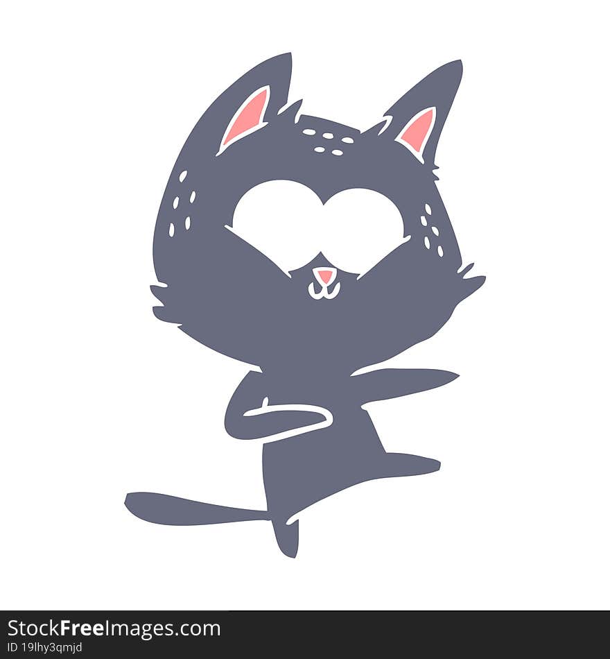 flat color style cartoon cat dancing