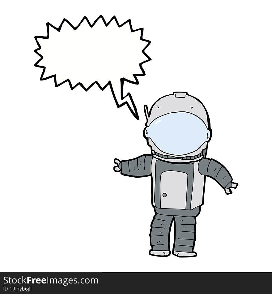 cartoon astronaut with speech bubble