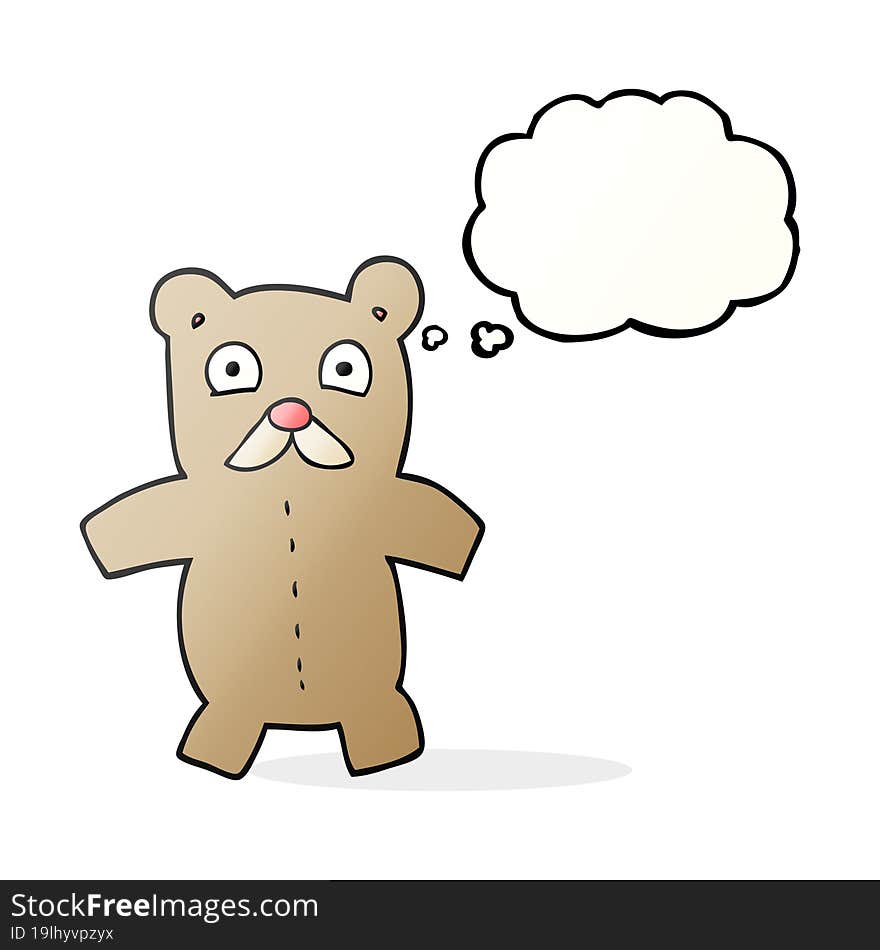 Thought Bubble Cartoon Teddy Bear