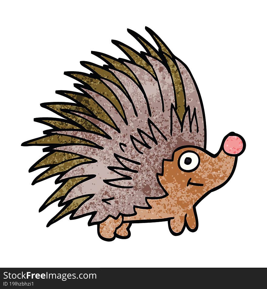 cartoon doodle spiky hedgehog