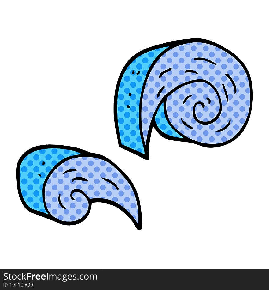 cartoon doodle decorative spiral element