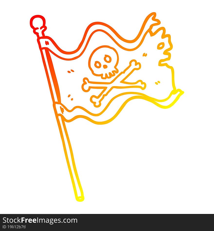 warm gradient line drawing pirate flag