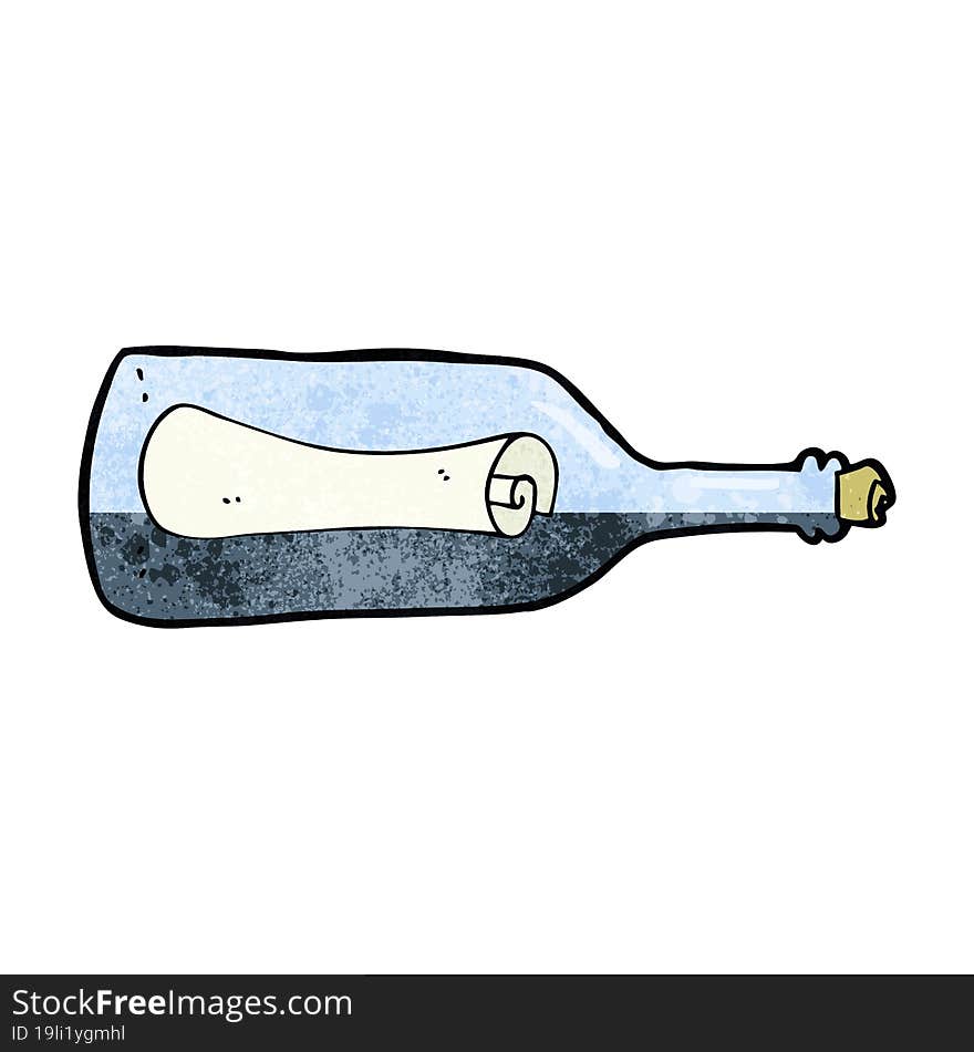 message in a bottle cartoon