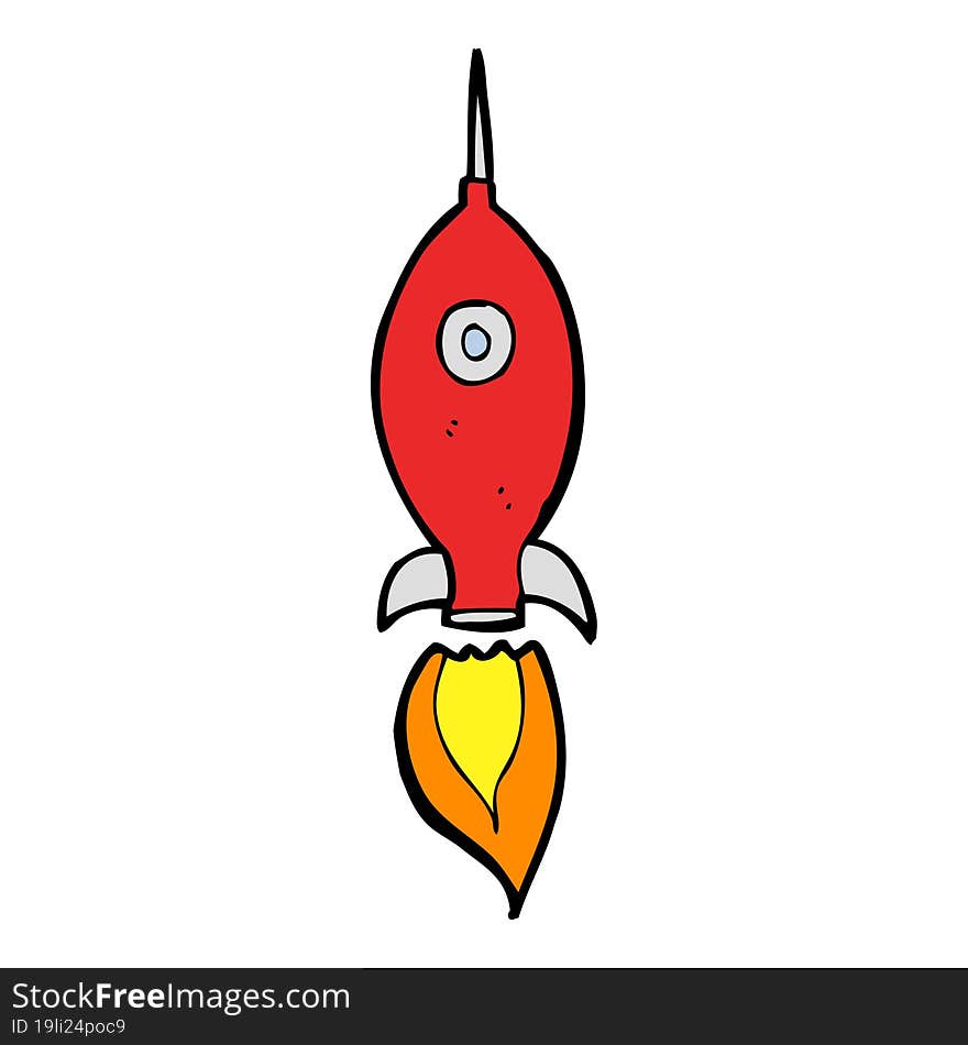 cartoon space rocket