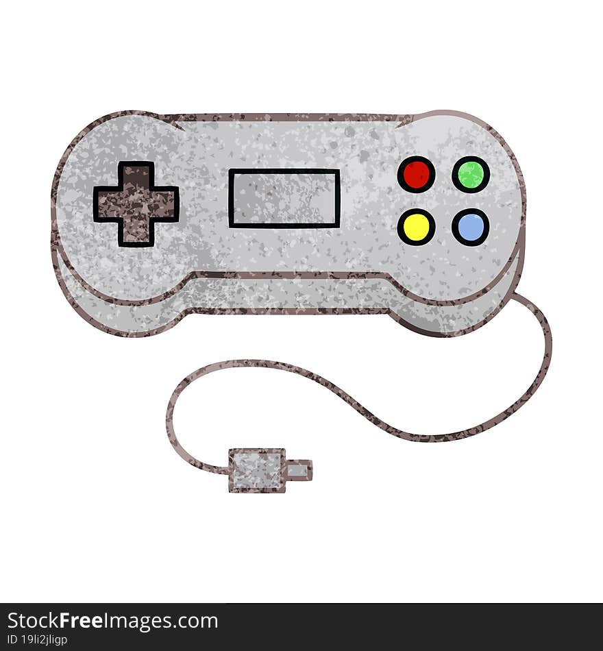 Retro Grunge Texture Cartoon Game Controller