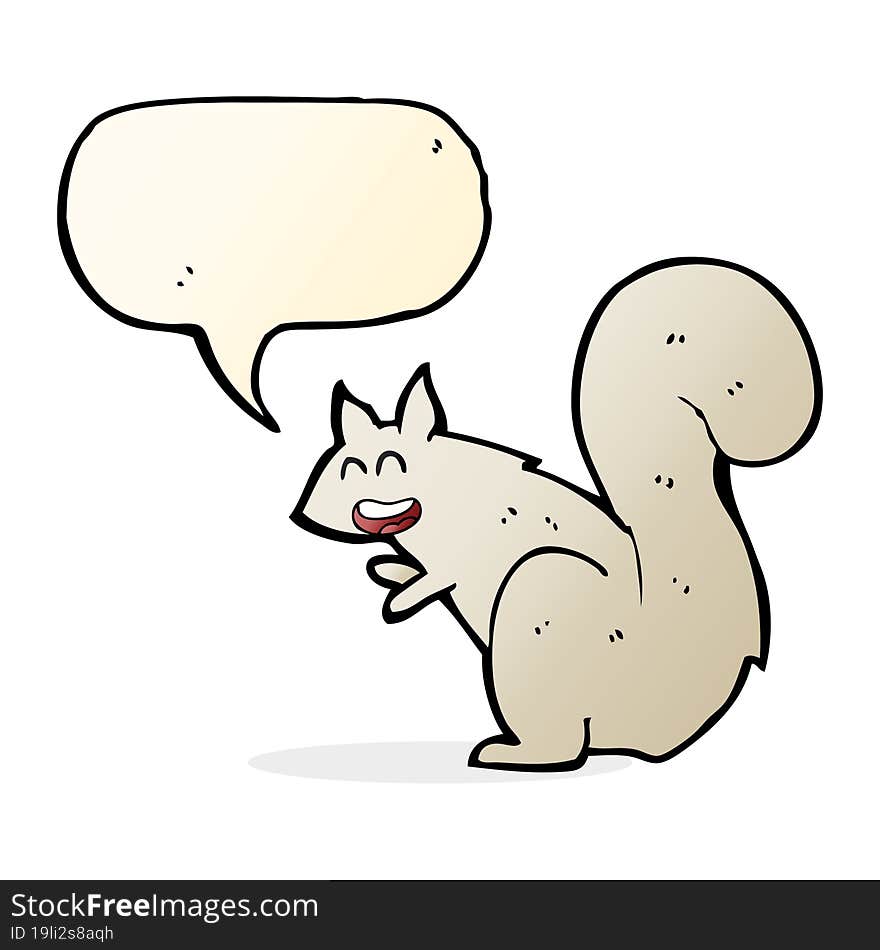 Cartoon Squirrel With Speech Bubble