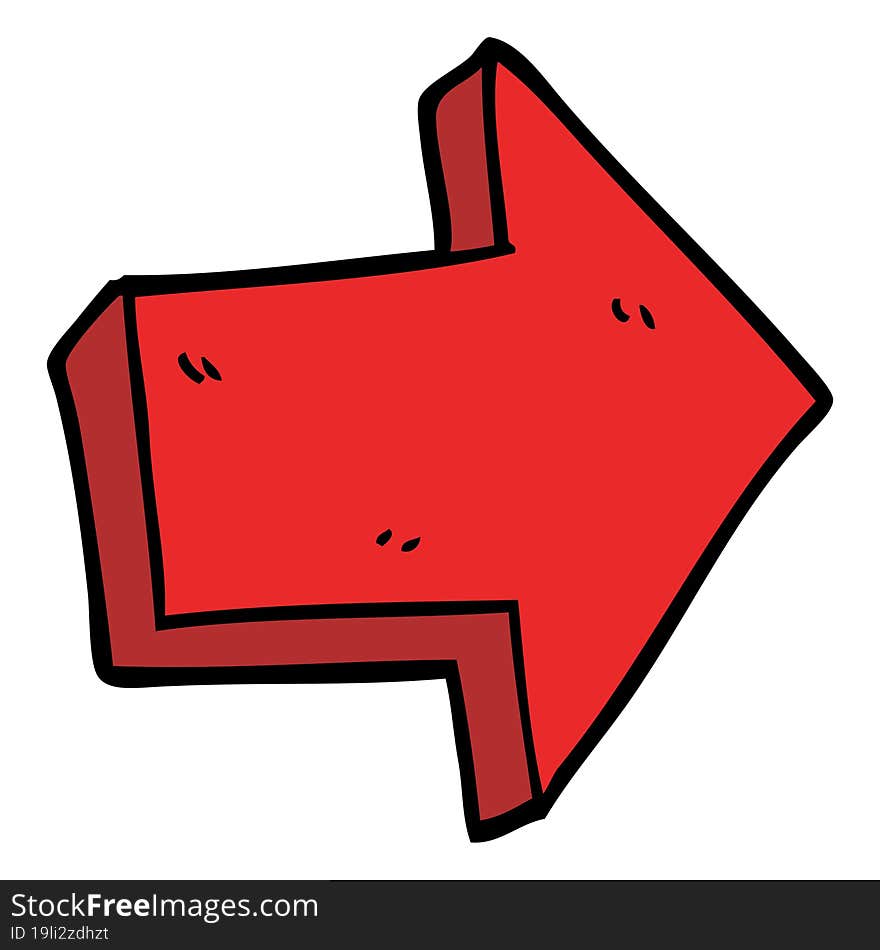 cartoon doodle red arrow