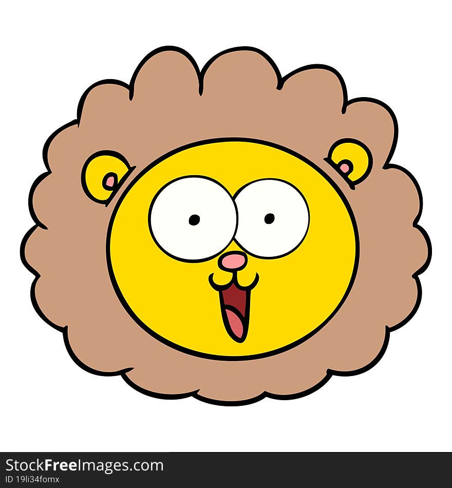 cartoon lion face. cartoon lion face