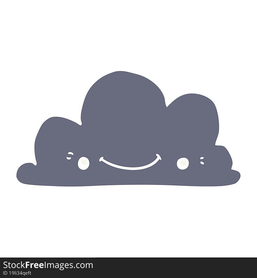 cute flat color style cartoon cloud