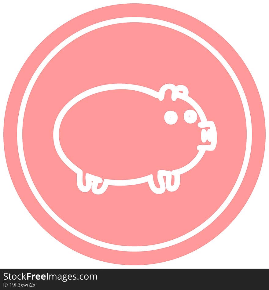 fat pig circular icon