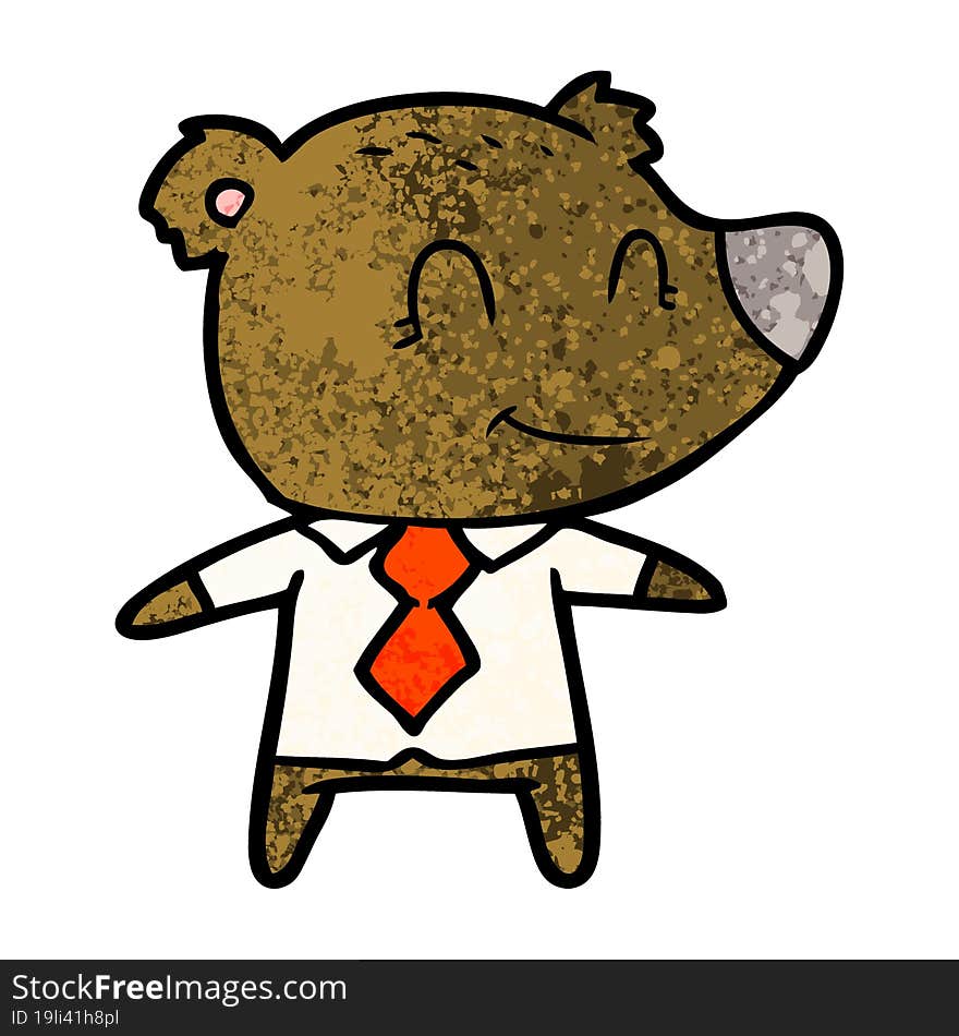 cartoon bear in shirt and tie. cartoon bear in shirt and tie