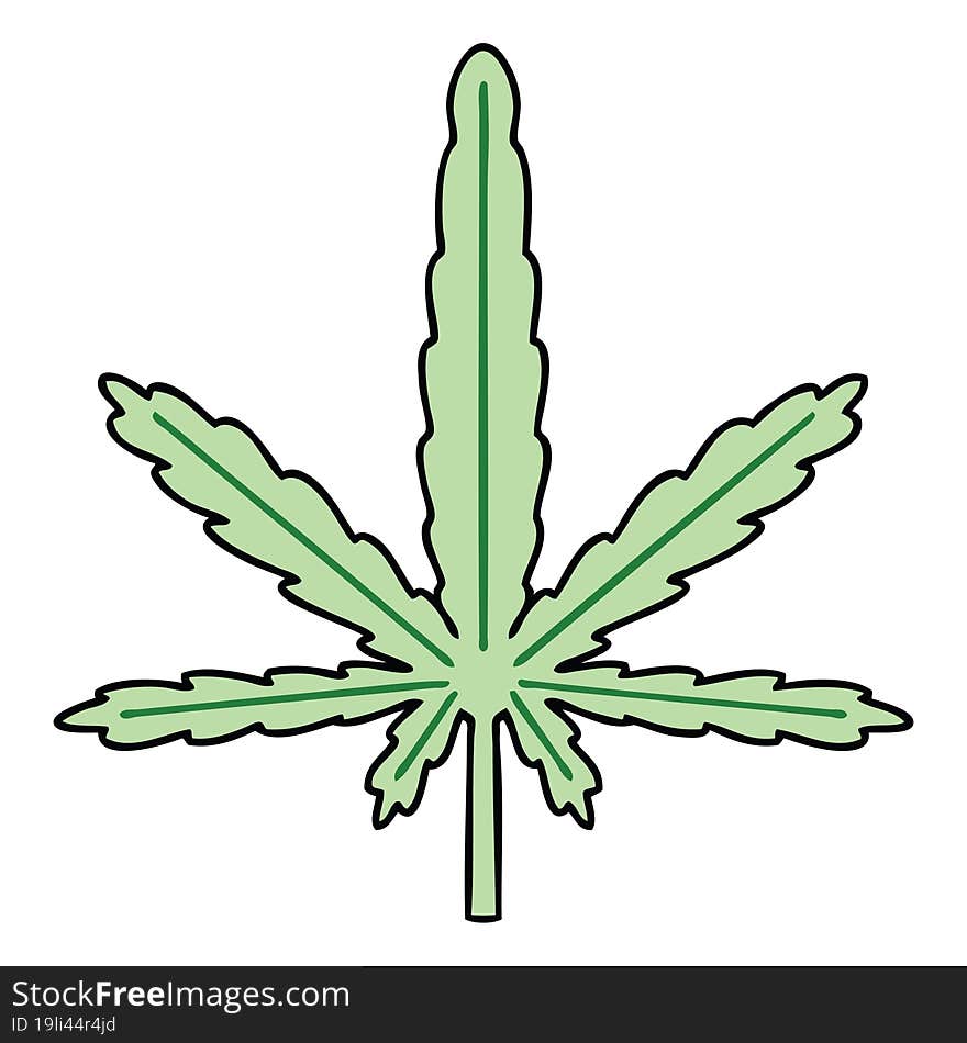 Quirky Hand Drawn Cartoon Marijuana