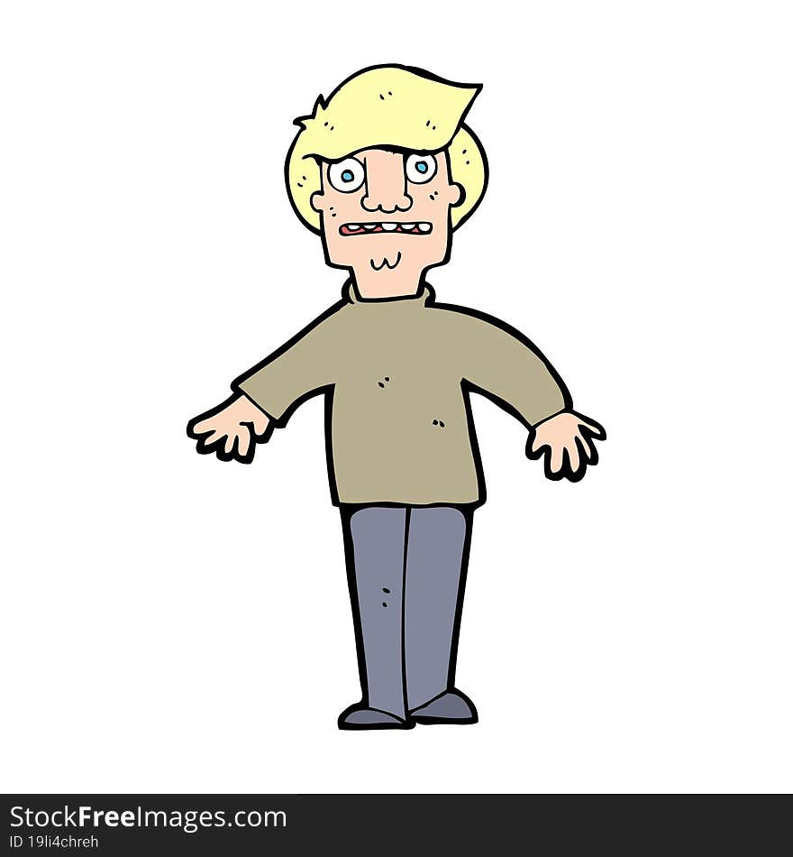 Cartoon Shocked Man