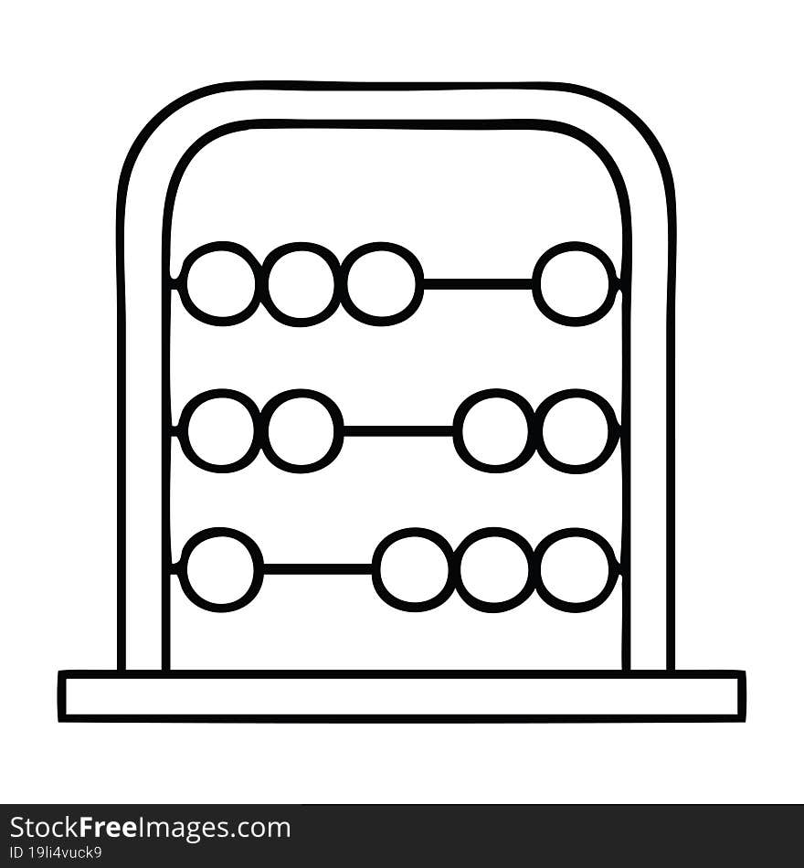 line drawing cartoon maths abacus