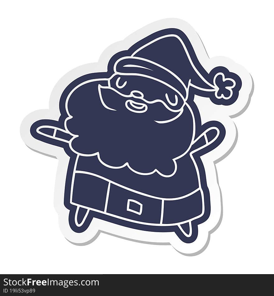 cartoon sticker kawaii of santa claus