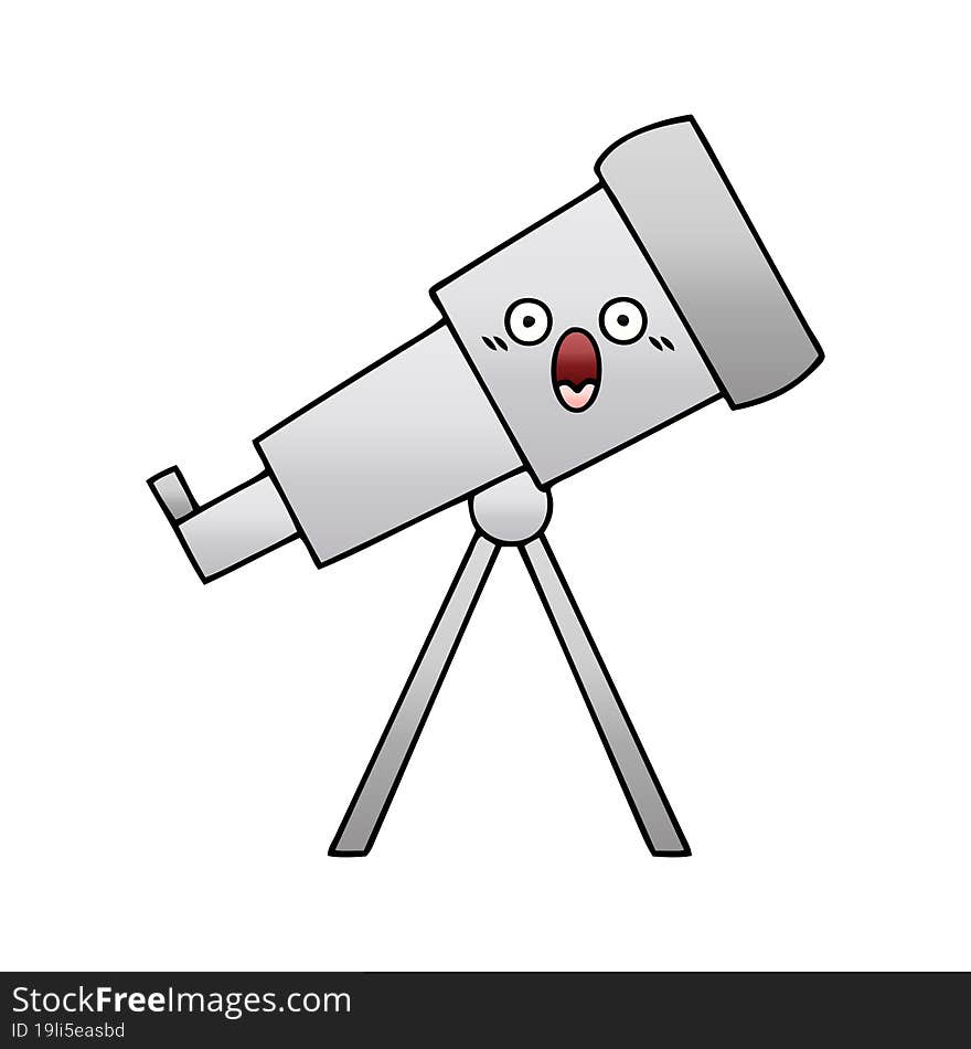 Gradient Shaded Cartoon Telescope