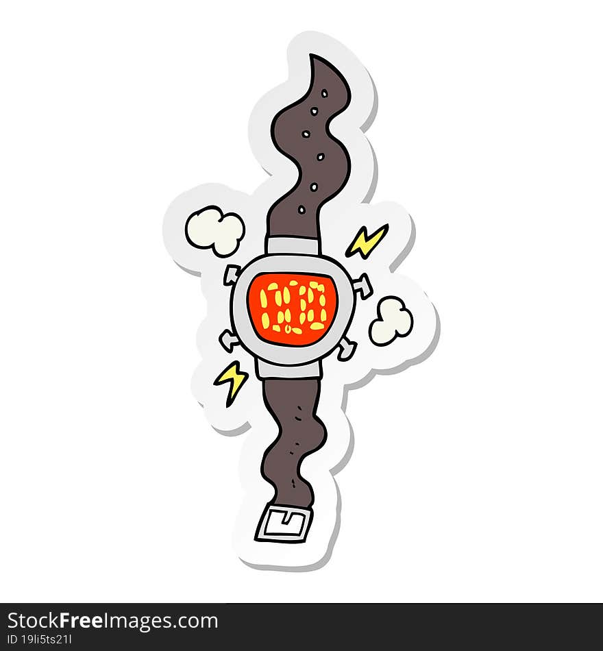 Sticker Of A Cartoon Wrist Watch