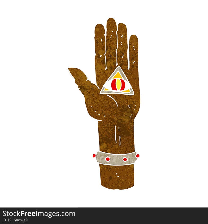 cartoon spooky hand symbol