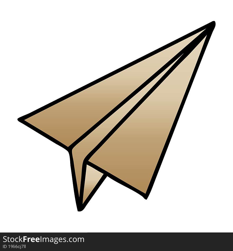 gradient shaded cartoon paper aeroplane