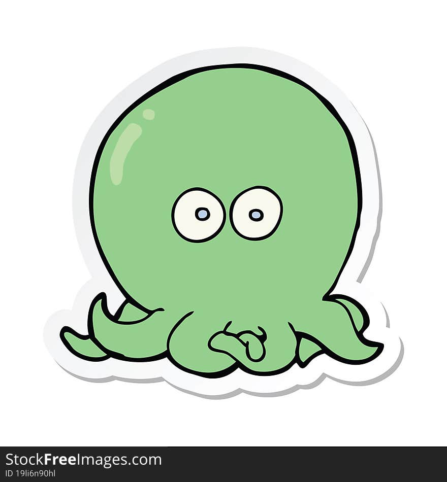 sticker of a cartoon octopus