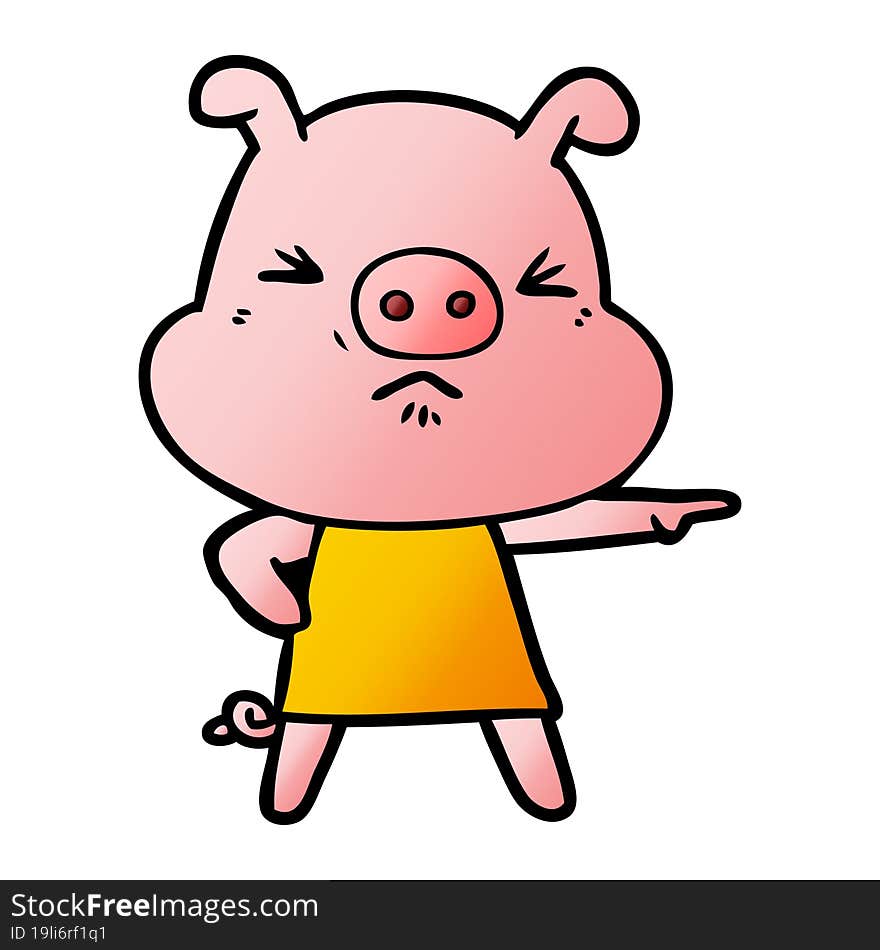 cartoon angry pig. cartoon angry pig