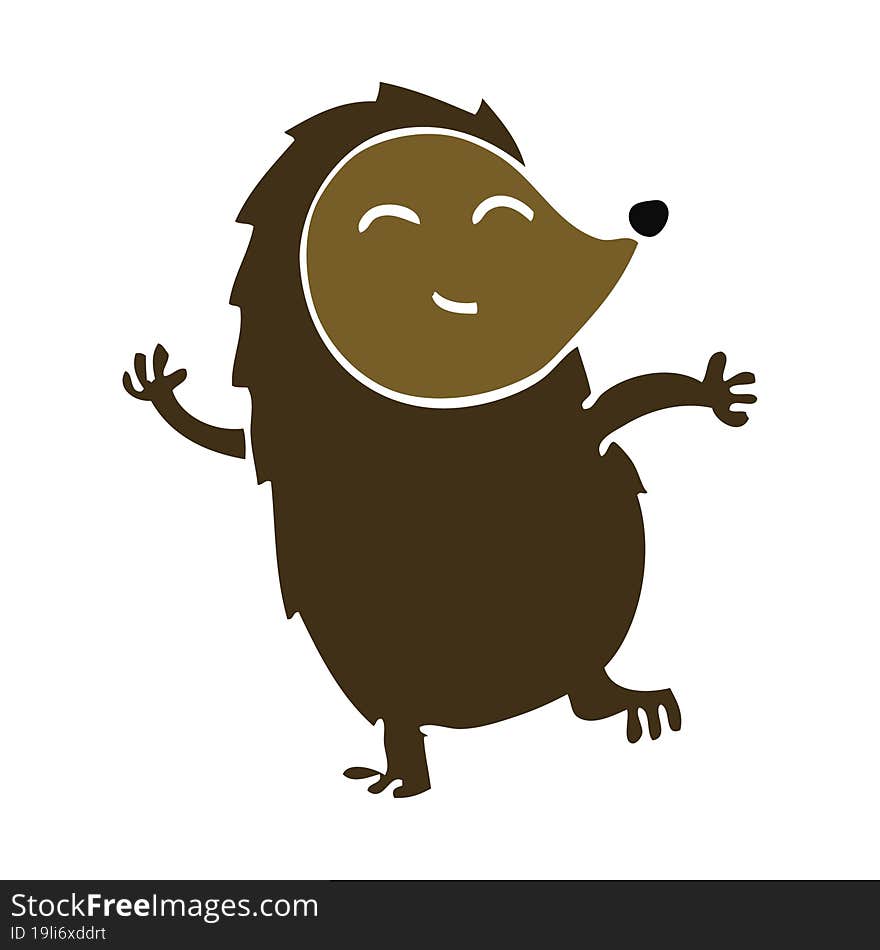 cartoon doodle dancing hedgehog