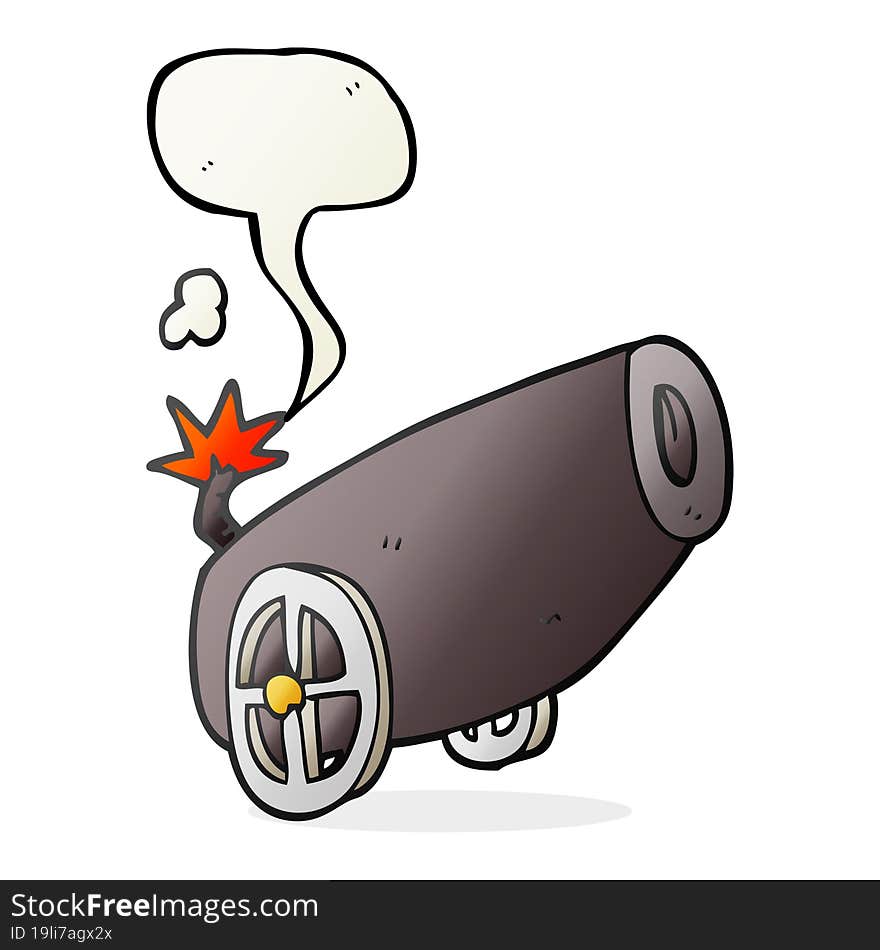 Speech Bubble Cartoon Cannon