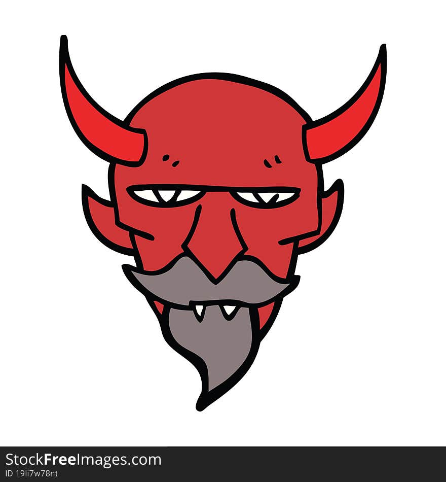 cartoon doodle devil face