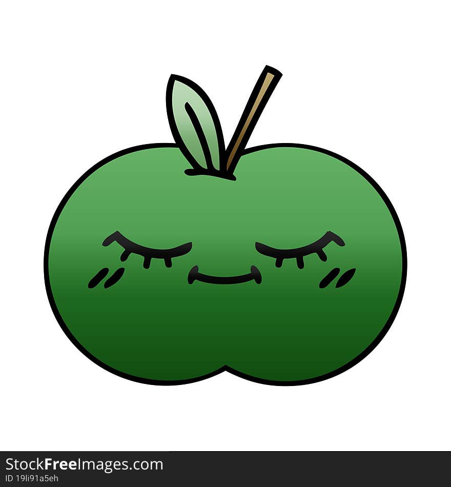 gradient shaded cartoon juicy apple