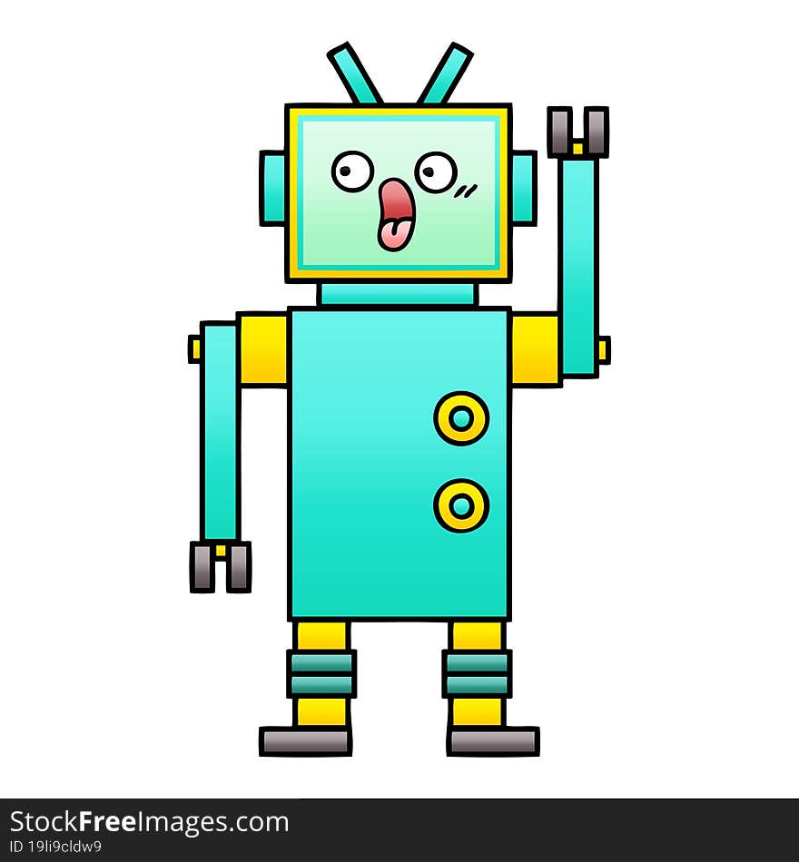 Gradient Shaded Cartoon Robot