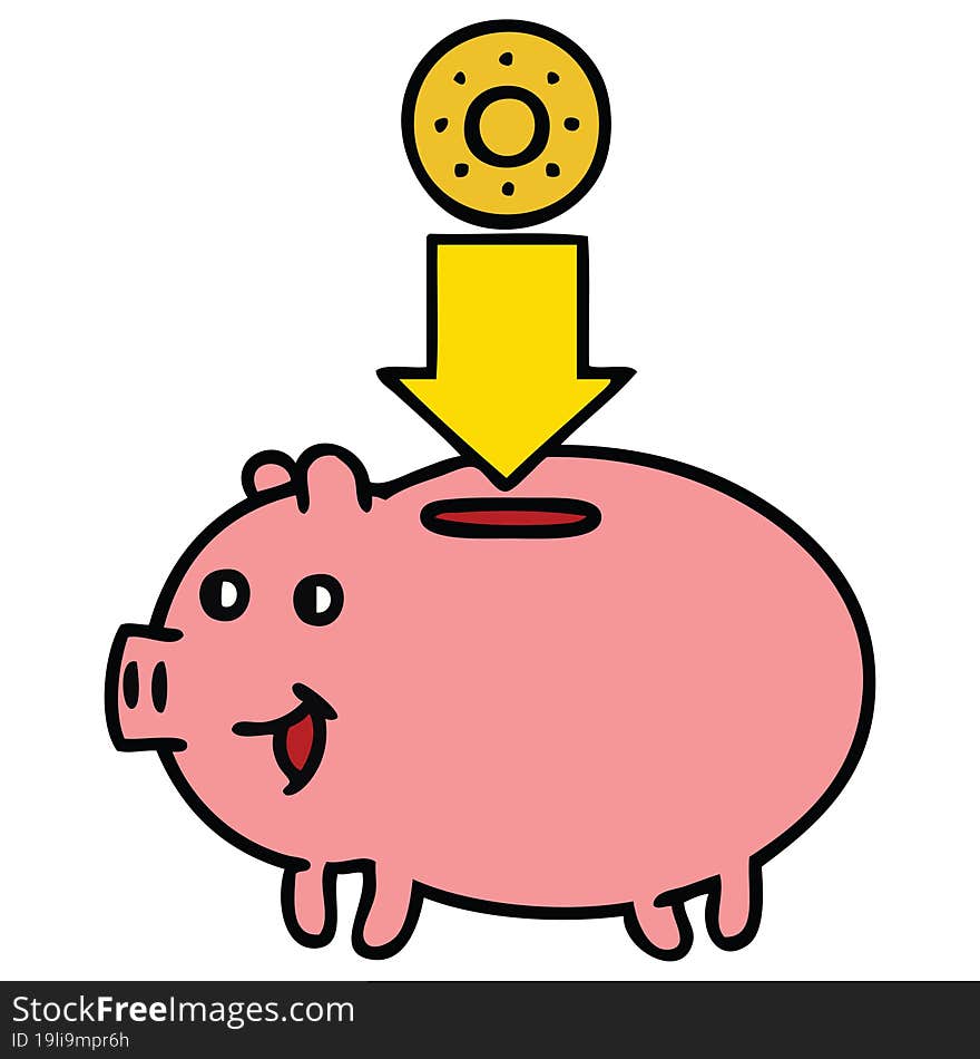 cute cartoon of a piggy bank. cute cartoon of a piggy bank