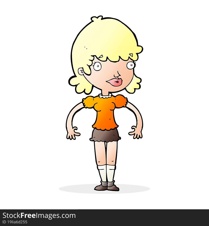 Cartoon Happy Woman