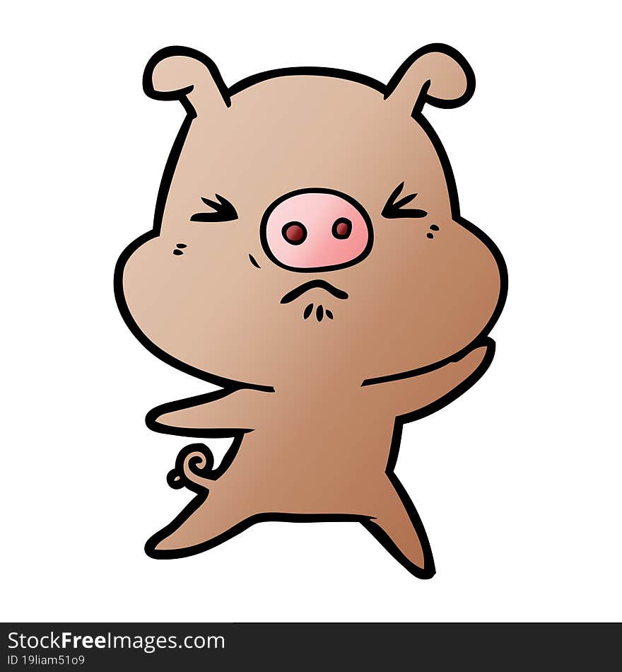 cartoon angry pig. cartoon angry pig