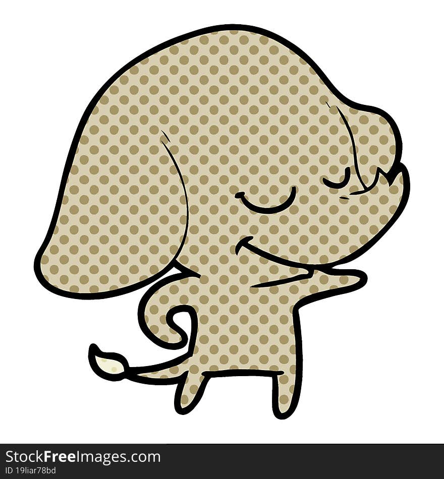 cartoon smiling elephant. cartoon smiling elephant