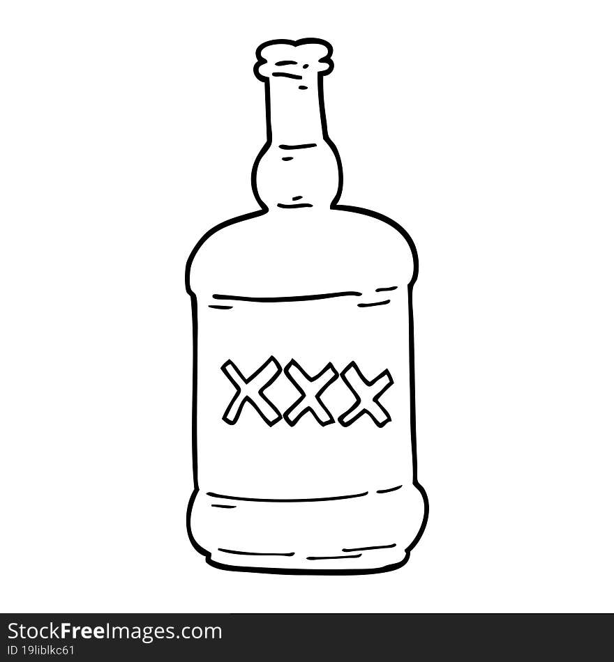 line drawing cartoon spirits bottle