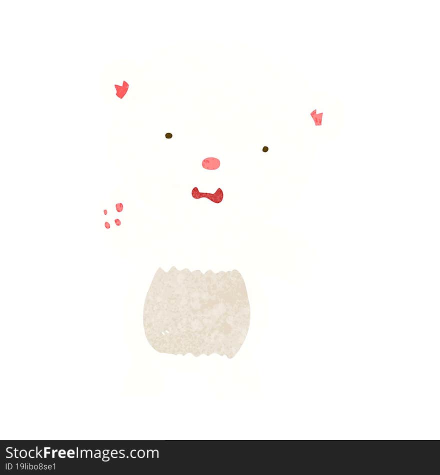 cartoon waving polar bear cub