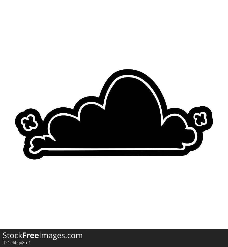 Cartoon Icon Drawing Of A White Cloud