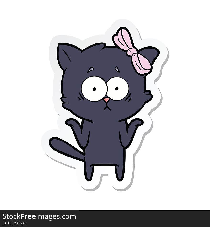 Sticker Of A Cartoon Cat