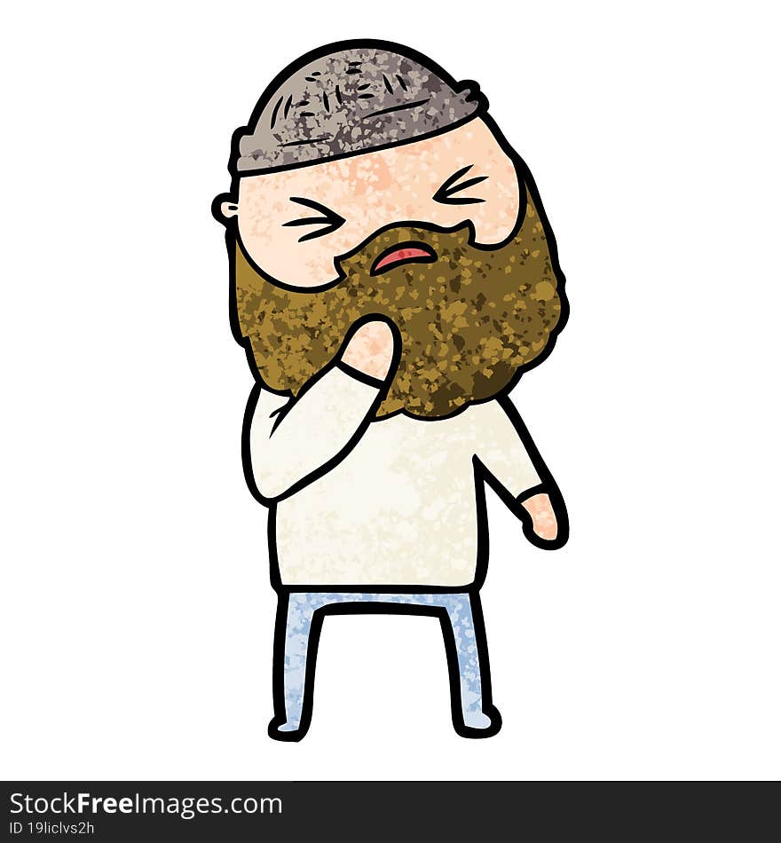 cartoon man with beard. cartoon man with beard