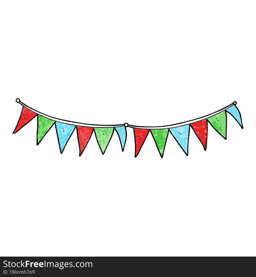 textured cartoon bunting flags