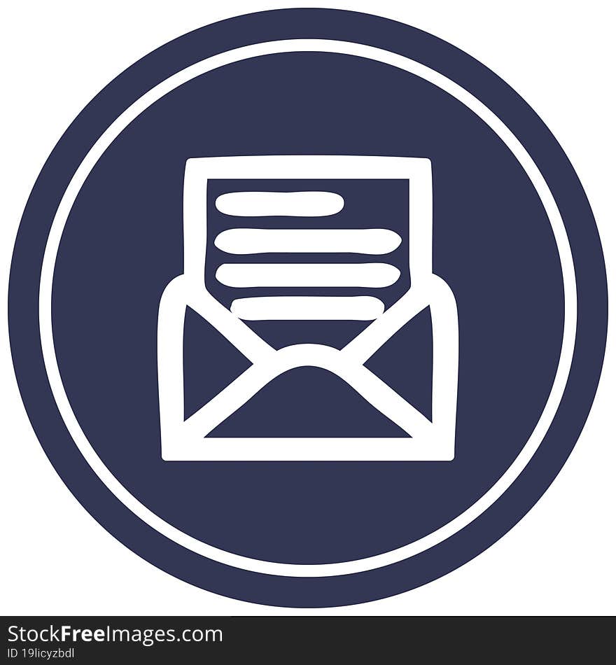 envelope letter circular icon symbol