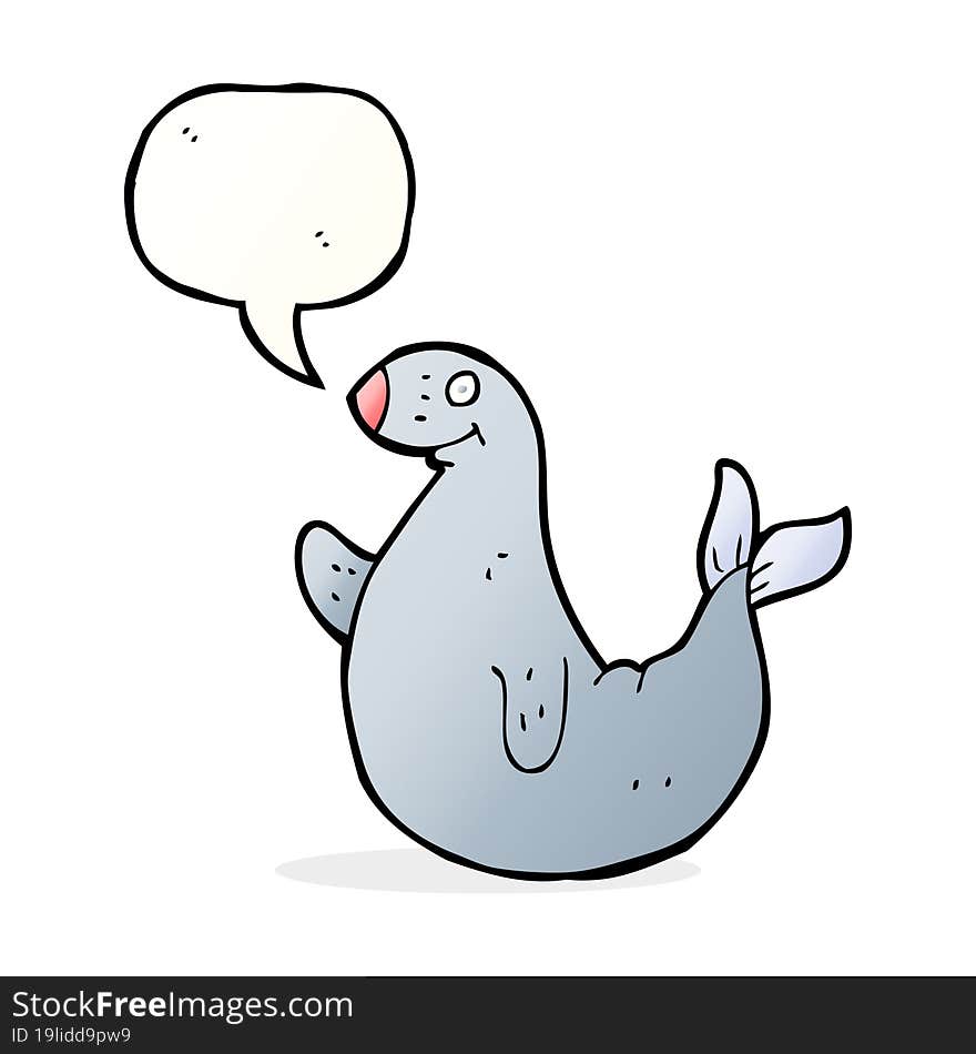 cartoon seal with speech bubble