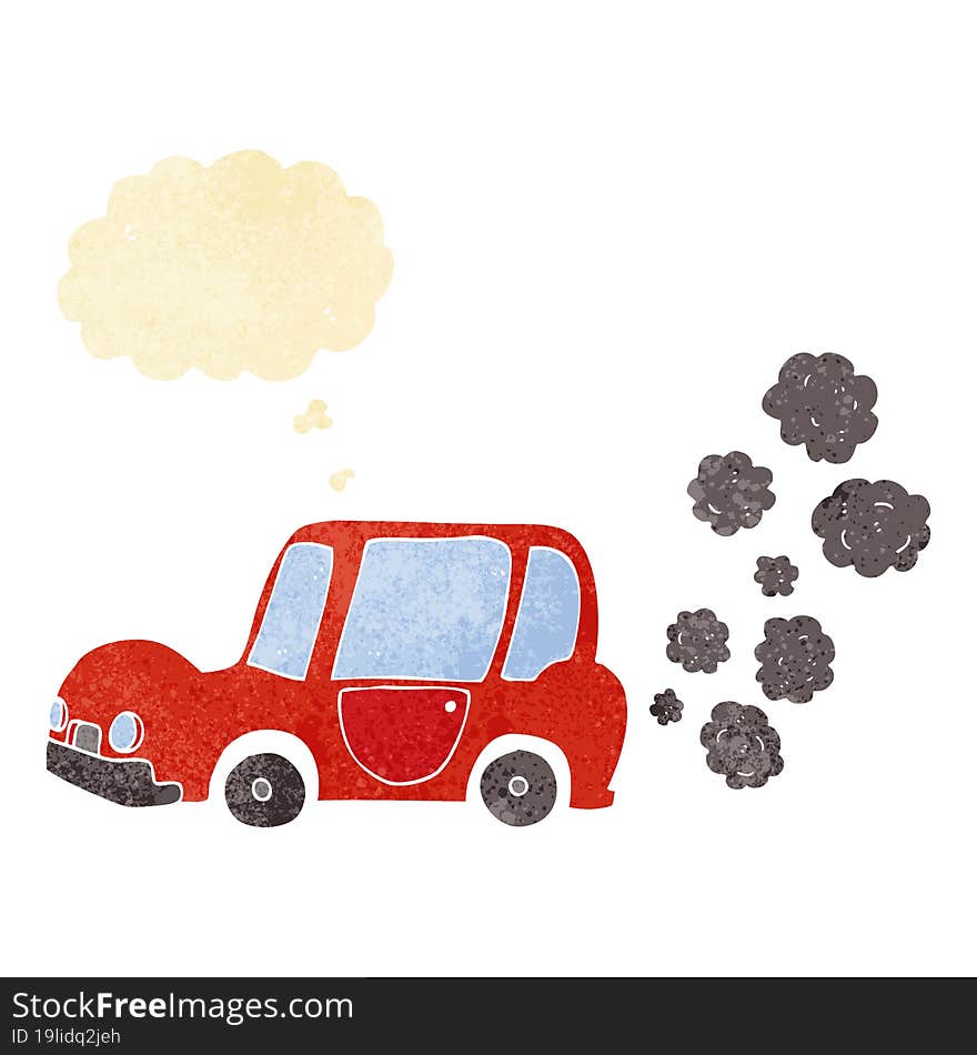 cartoon car with thought bubble