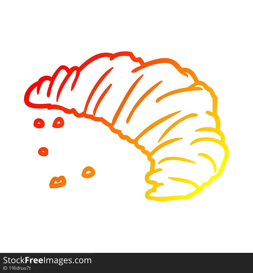 warm gradient line drawing croissant