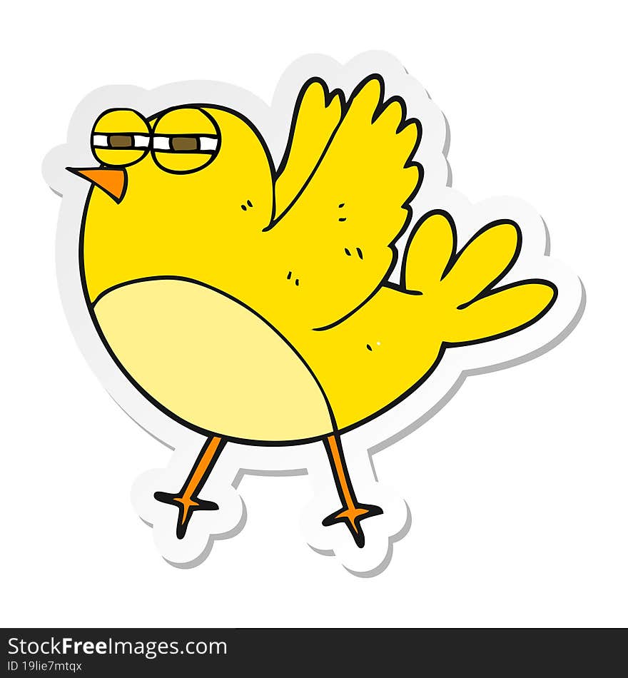 sticker of a cartoon bird