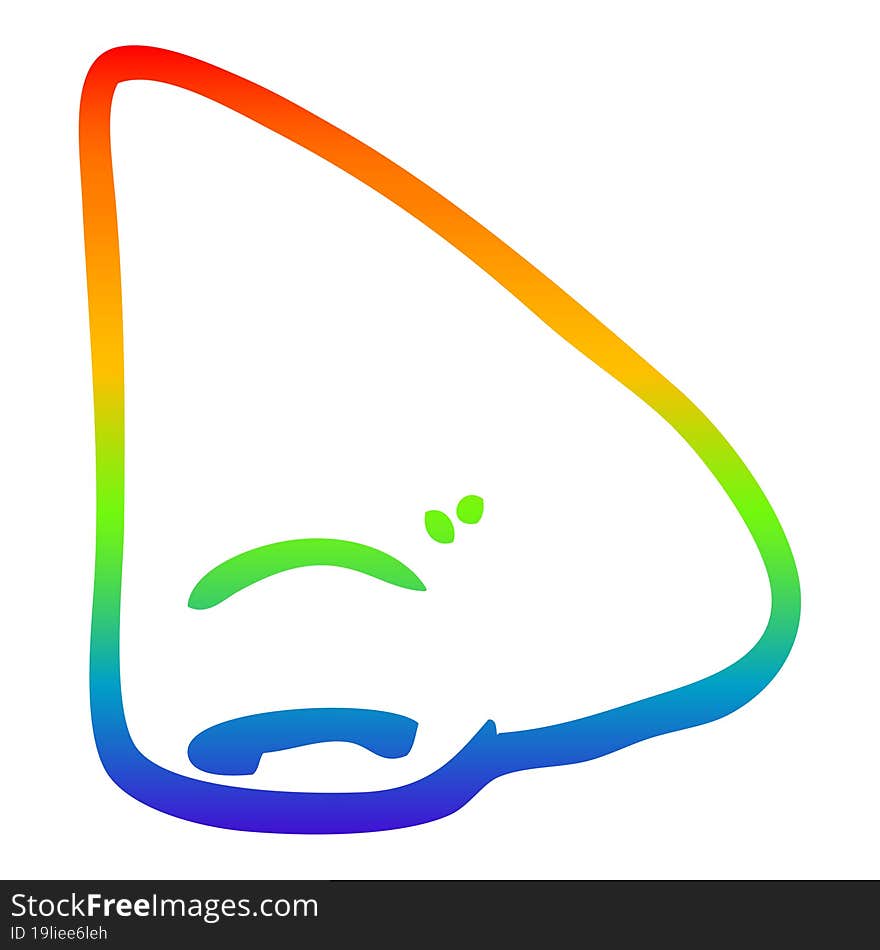 rainbow gradient line drawing cartoon nose