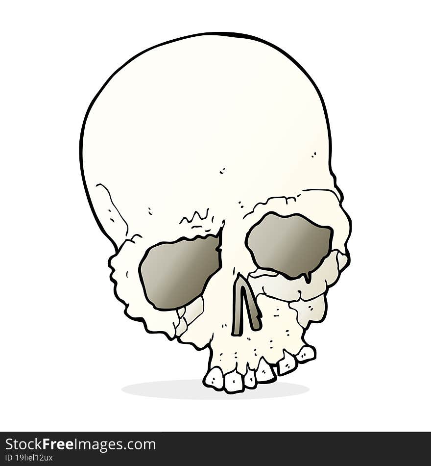 cartoon spooky old skull