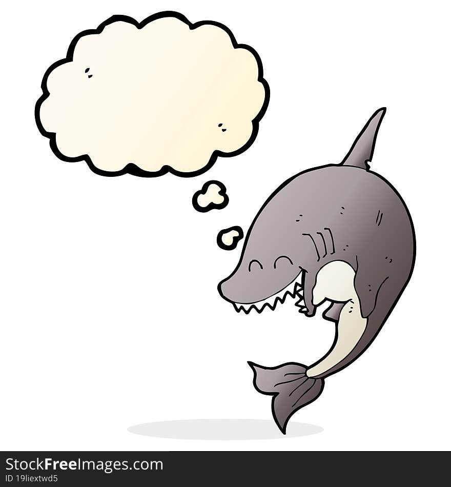 cartoon shark with thought bubble