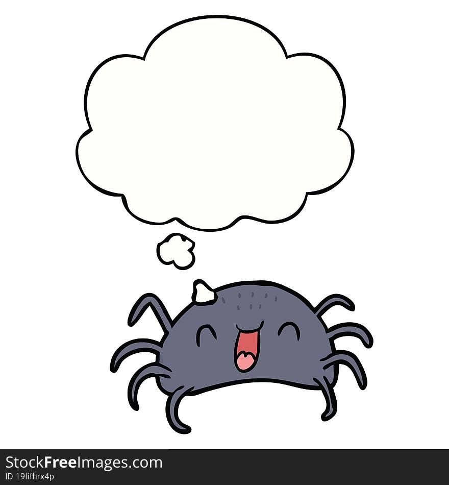 cartoon spider and thought bubble